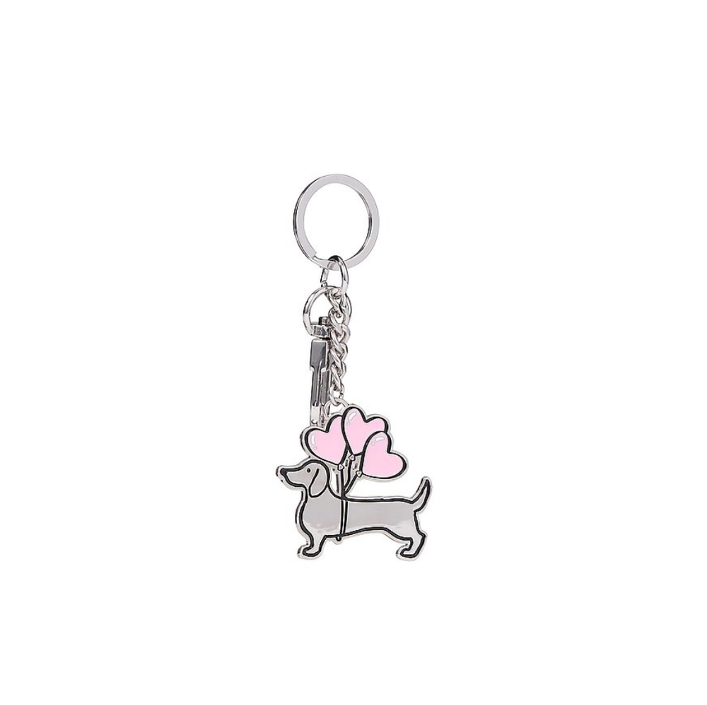 VS PINK Heart Dog Keychain